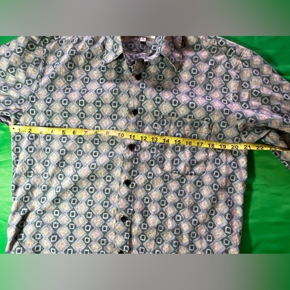 Club Room  Marco Polo .Dress Shirt Mens Medium 15-15 1/2 Beige & Green - Picture 16 of 16